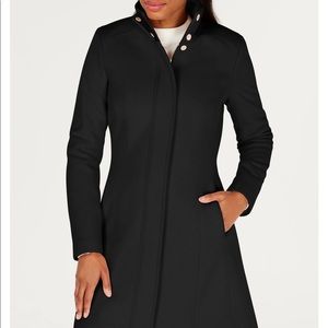 NEW Calvin Klein stand collar walker pea coat xxs 00 jacket black 🎁 birthday 0